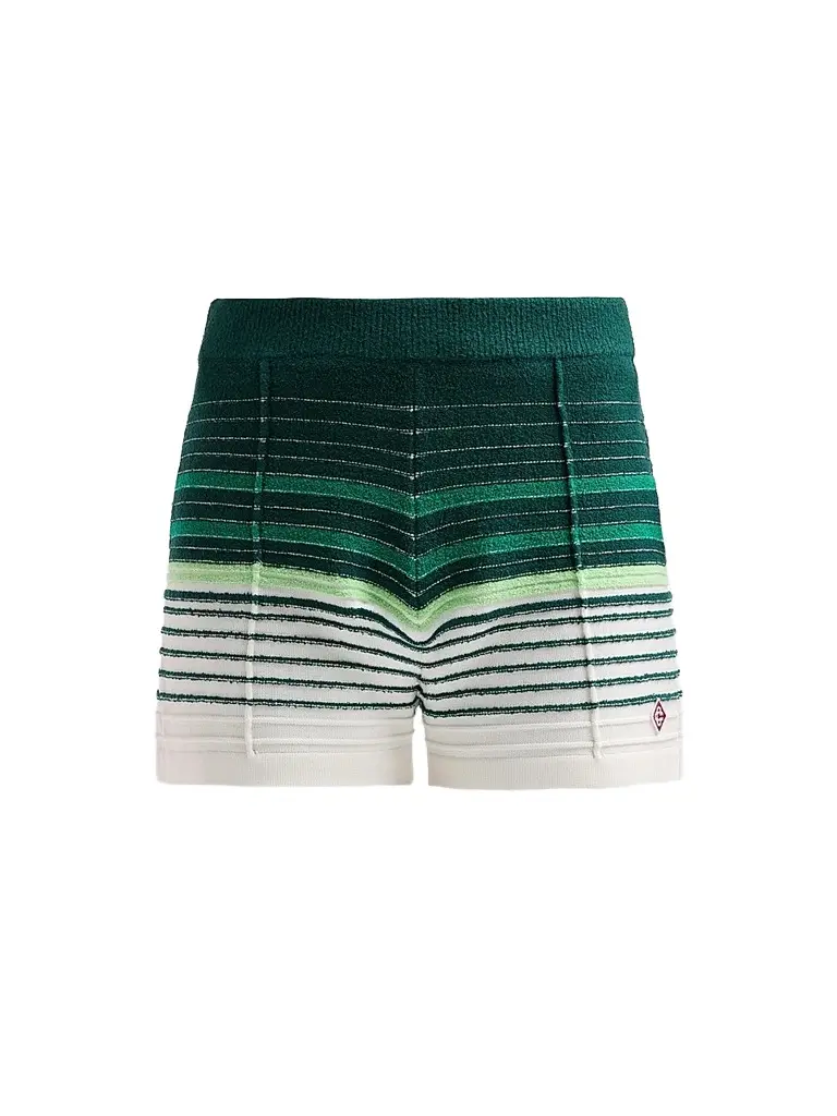 Casablanca Women's Bouclé Striped Cotton-Blend Shorts - White Green | Image 1 Casablanca Women's Bouclé Striped Cotton-Blend Shorts - White Green | Image 1