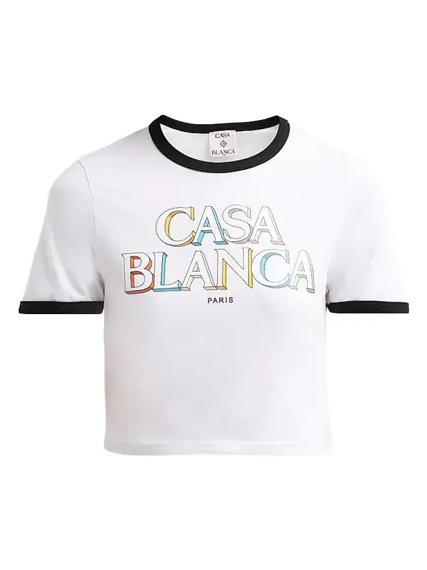 Casablanca Women's Logo Cotton Crop T-Shirt