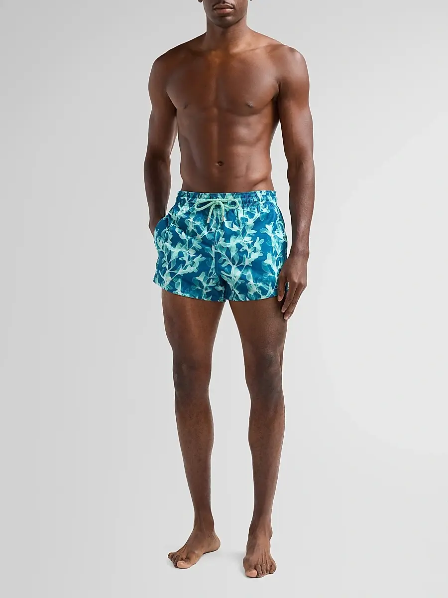 Vilebrequin Men's X-Ray Seaweed Stretch Swim Shorts | Thumbnail 2