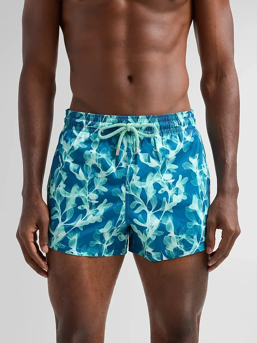 Vilebrequin Men's X-Ray Seaweed Stretch Swim Shorts | Thumbnail 4