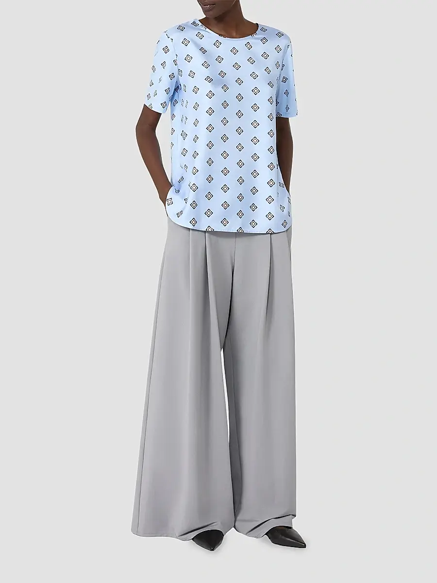MM Max Mara Women's Printed Cotton Jersey Blouse | Thumbnail 2 MM Max Mara Women's Printed Cotton Jersey Blouse | Thumbnail 2
