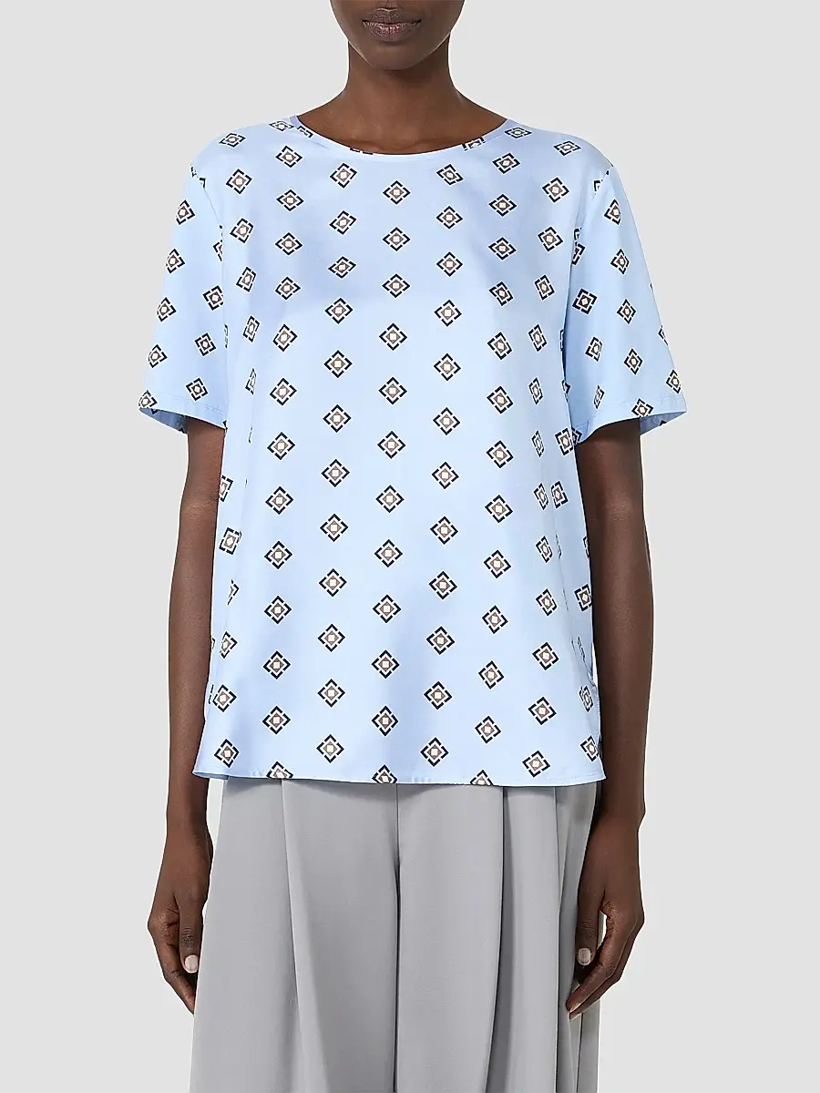 MM Max Mara Women's Printed Cotton Jersey Blouse | Thumbnail 3 MM Max Mara Women's Printed Cotton Jersey Blouse | Thumbnail 3