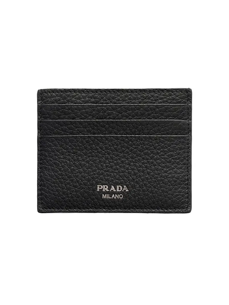 Prada Men's Leather Card Holder - Black | Image 1 Prada Men's Leather Card Holder - Black | Image 1