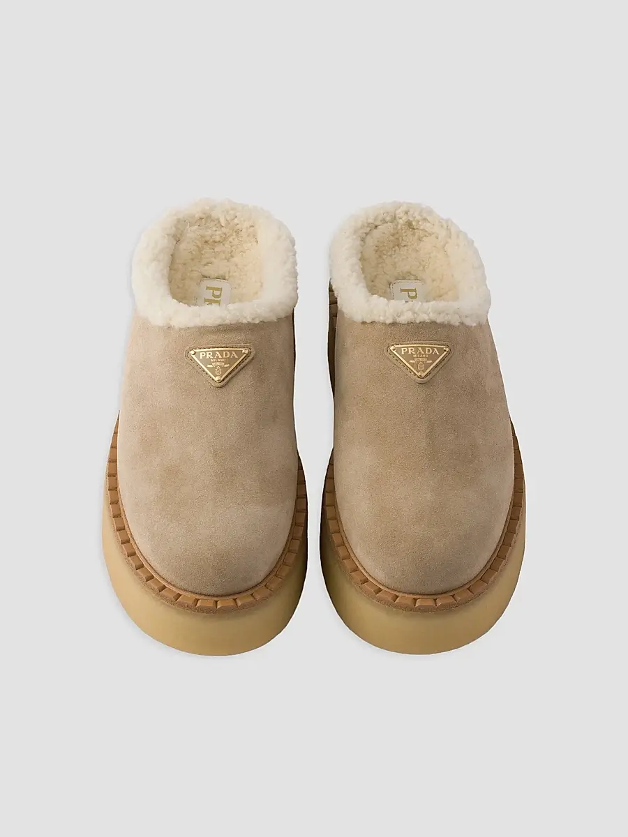 Prada Women's Suede Slippers | Thumbnail 2