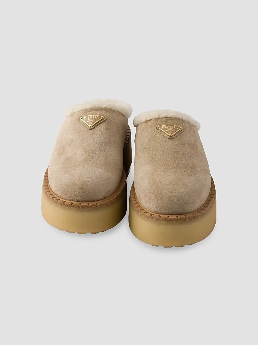 Prada Women's Suede Slippers | Thumbnail 4