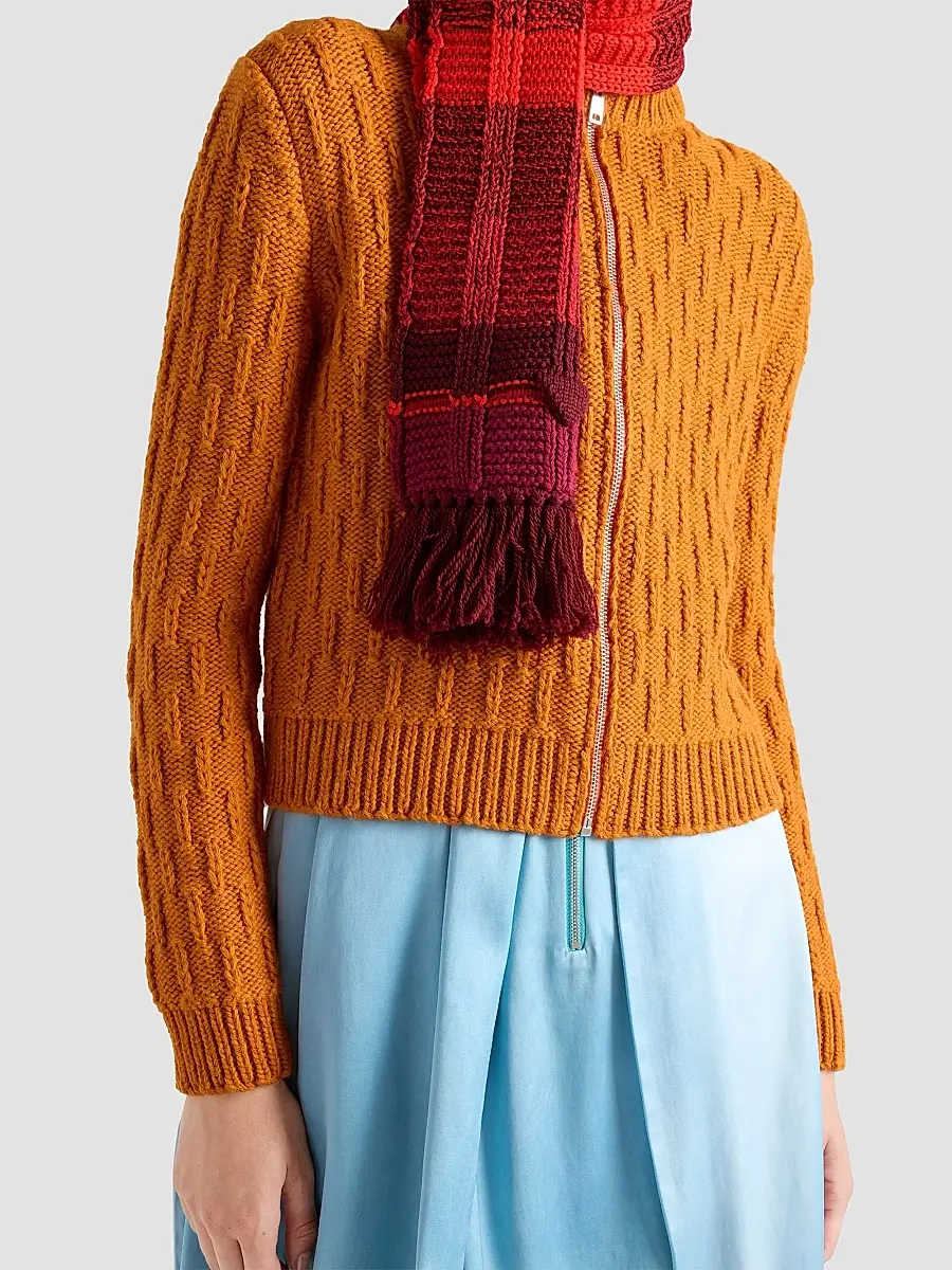 Prada Women's Wool and Alpaca Cardigan - Orange | Thumbnail 5 Prada Women's Wool and Alpaca Cardigan - Orange | Thumbnail 5