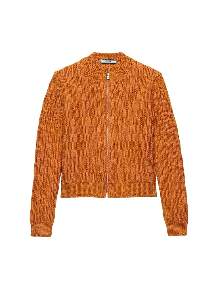 Women's Wool and Alpaca Cardigan - Orange Women's Wool and Alpaca Cardigan - Orange