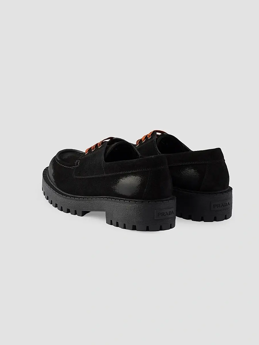 Prada Men's Waxed Suede Lace-up Shoes | Thumbnail 3