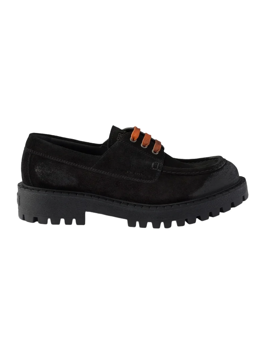 Prada Men's Waxed Suede Lace-up Shoes