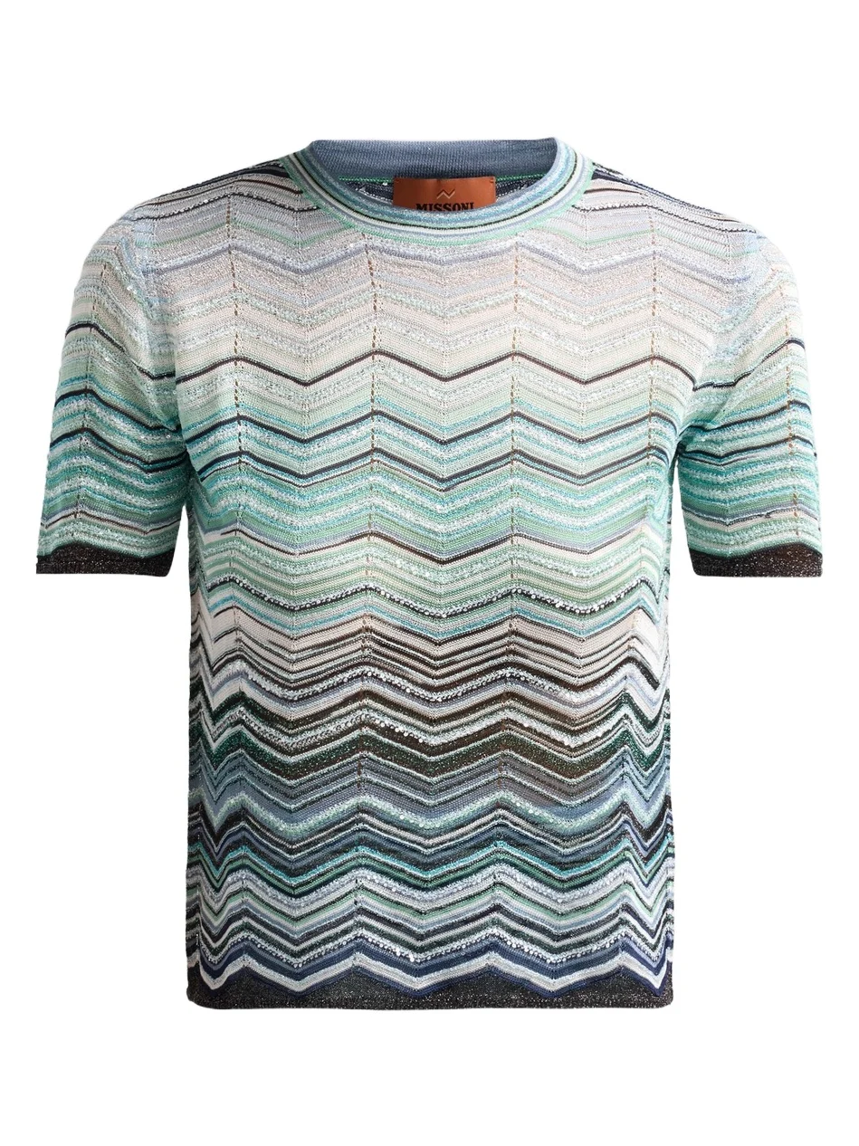 Missoni Women's Chevron Crewneck Knit Top