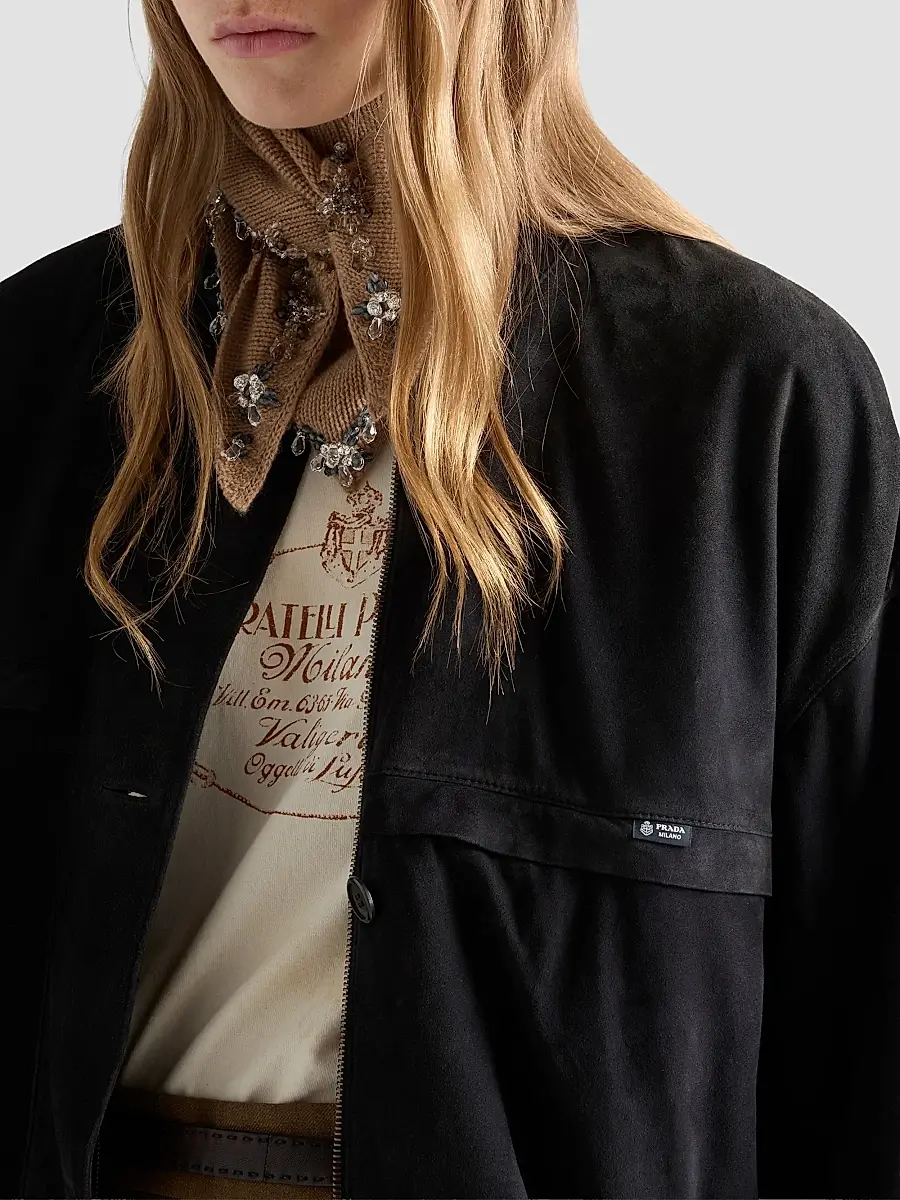 Prada Women's Suede Blouson Jacket | Thumbnail 5