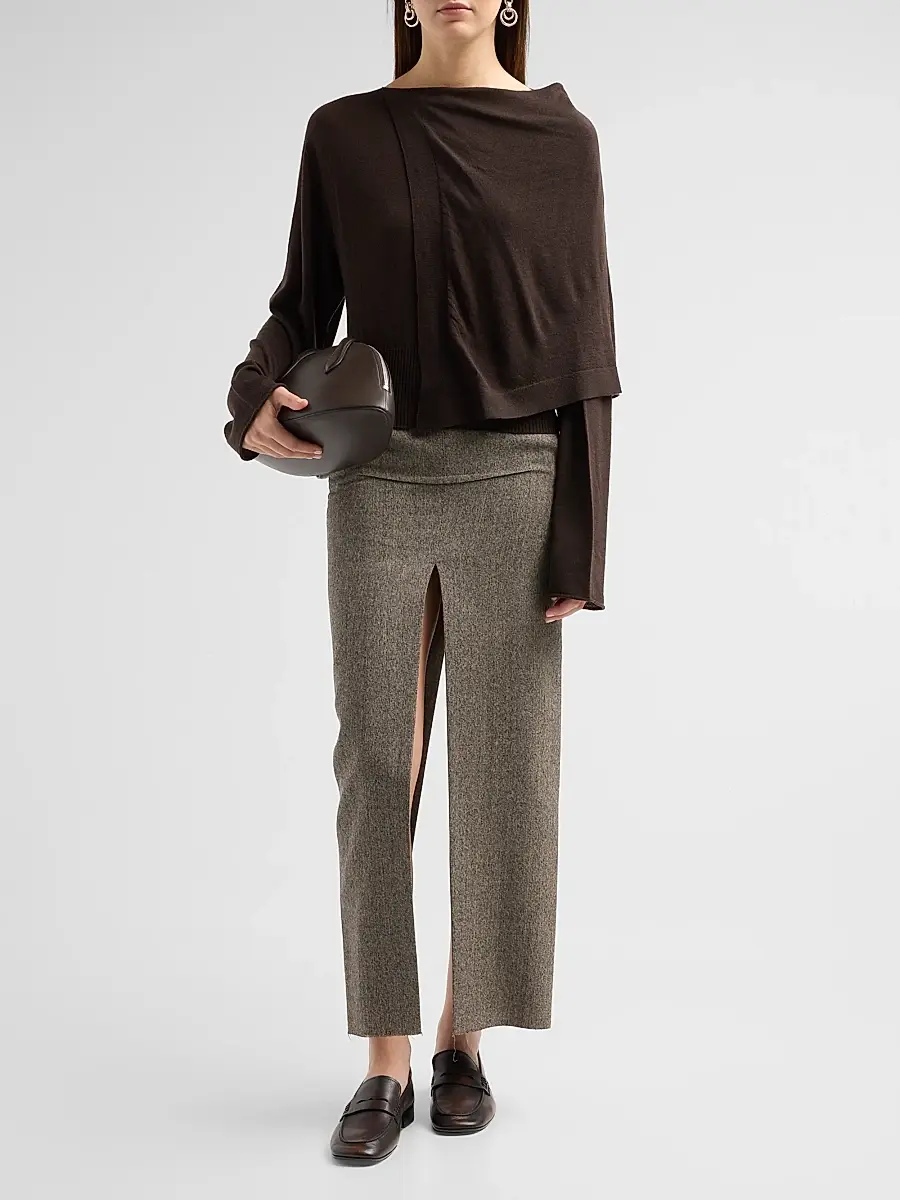 Rick Owens Women's Sliced Wool Maxi Skirt | Thumbnail 2 Rick Owens Women's Sliced Wool Maxi Skirt | Thumbnail 2