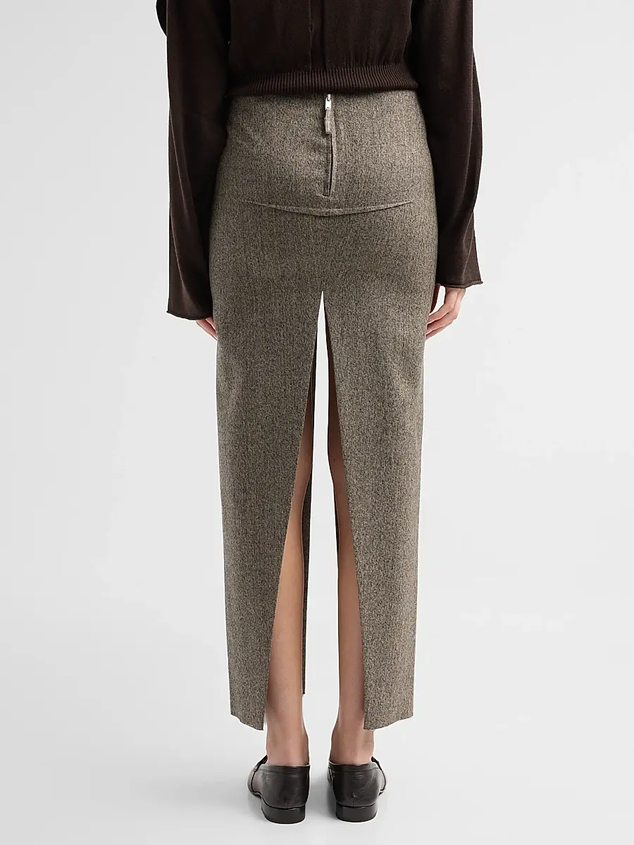 Rick Owens Women's Sliced Wool Maxi Skirt | Thumbnail 3 Rick Owens Women's Sliced Wool Maxi Skirt | Thumbnail 3