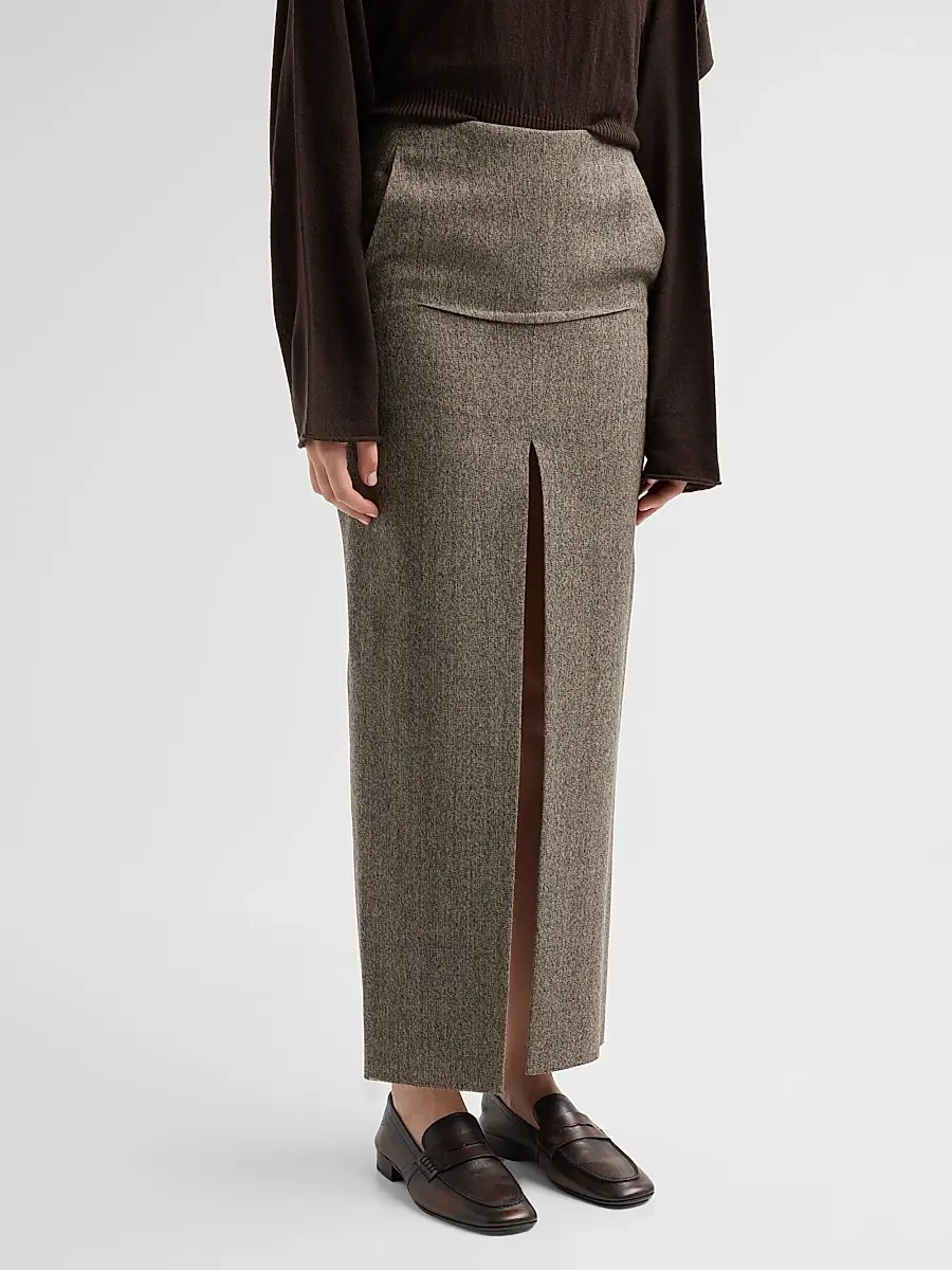 Rick Owens Women's Sliced Wool Maxi Skirt | Thumbnail 4 Rick Owens Women's Sliced Wool Maxi Skirt | Thumbnail 4