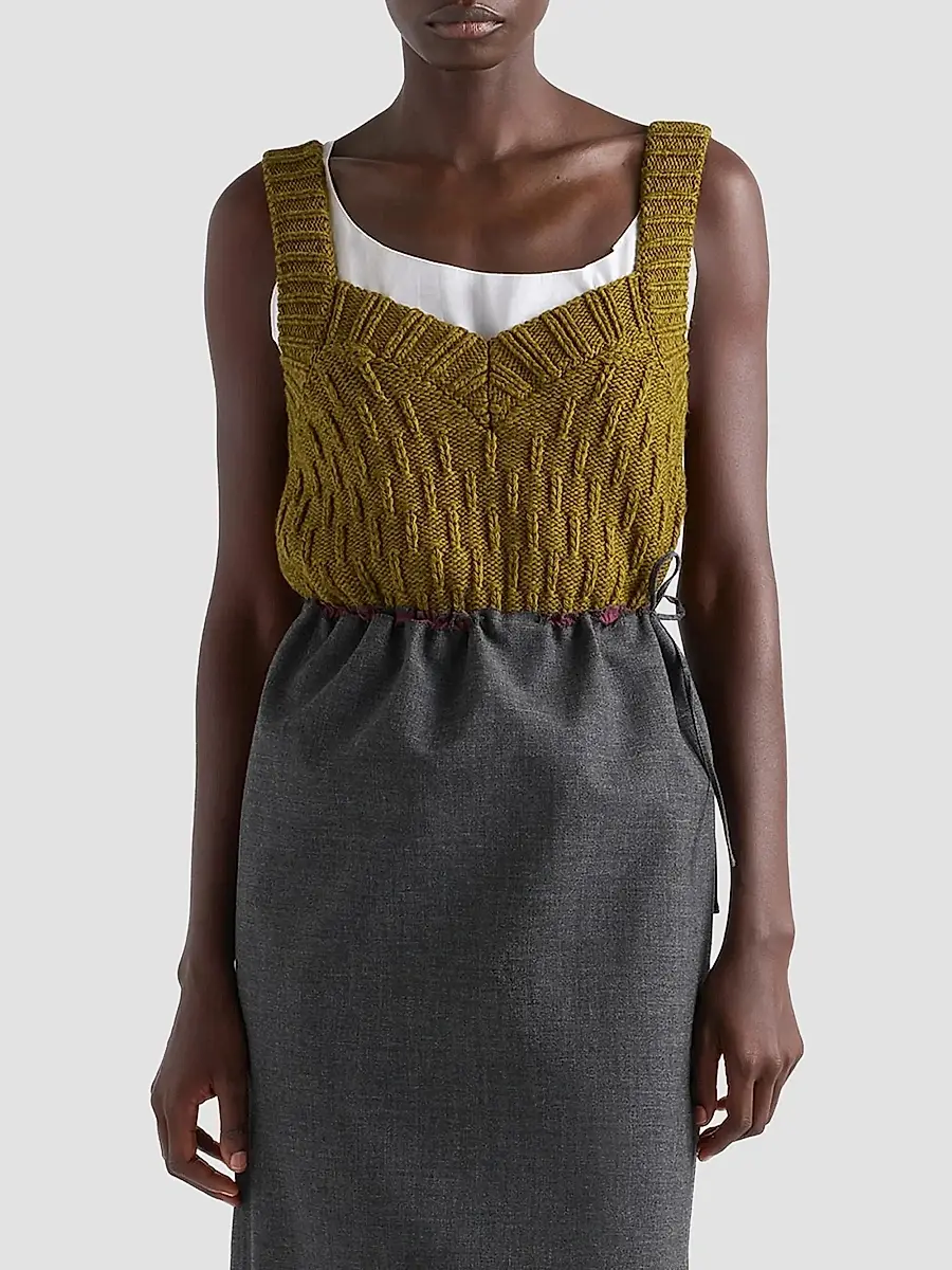 Prada Women's Wool and Alpaca Top - Green | Thumbnail 3 Prada Women's Wool and Alpaca Top - Green | Thumbnail 3