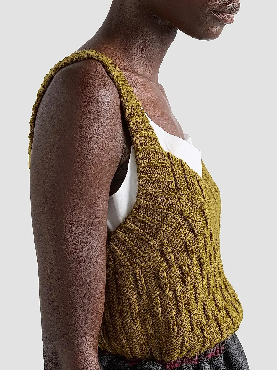 Prada Women's Wool and Alpaca Top - Green | Thumbnail 4 Prada Women's Wool and Alpaca Top - Green | Thumbnail 4