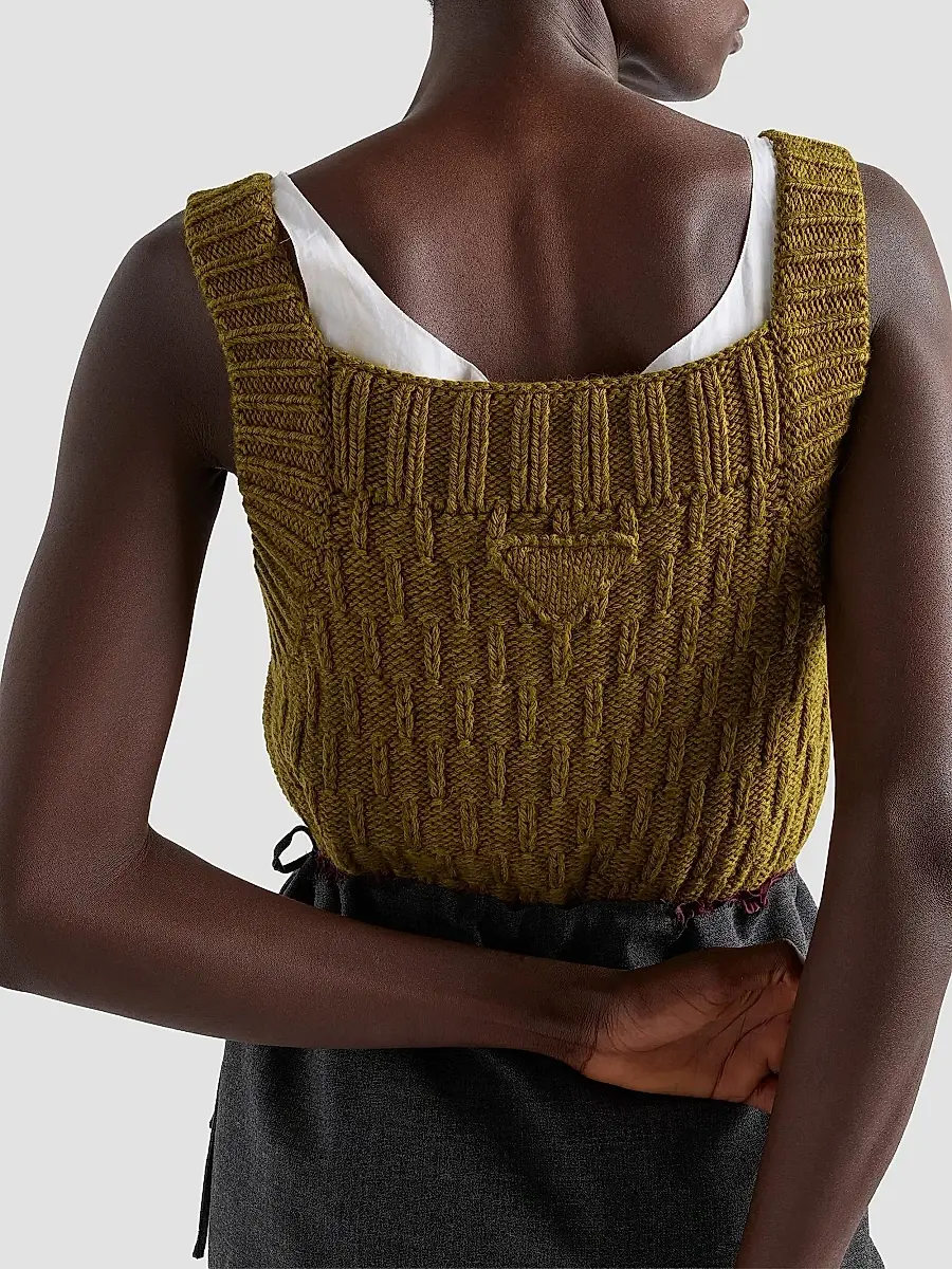 Prada Women's Wool and Alpaca Top - Green | Thumbnail 5 Prada Women's Wool and Alpaca Top - Green | Thumbnail 5