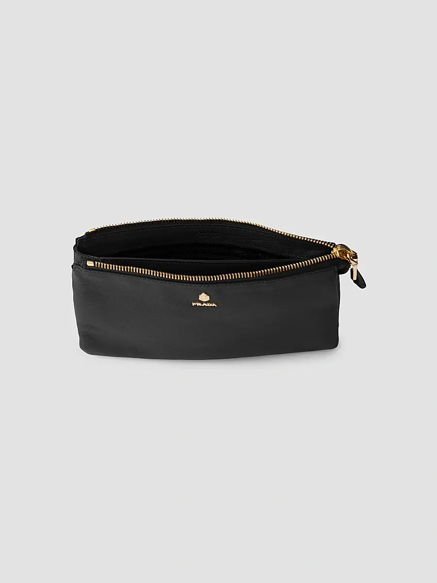 Prada Women's Leather Zipper Pouch | Thumbnail 2 Prada Women's Leather Zipper Pouch | Thumbnail 2