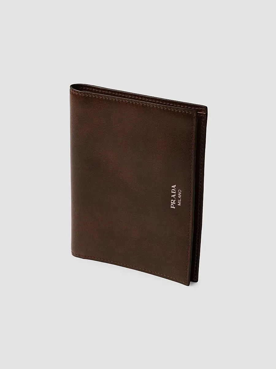 Prada Men's Antiqued Leather Wallet | Thumbnail 4 Prada Men's Antiqued Leather Wallet | Thumbnail 4