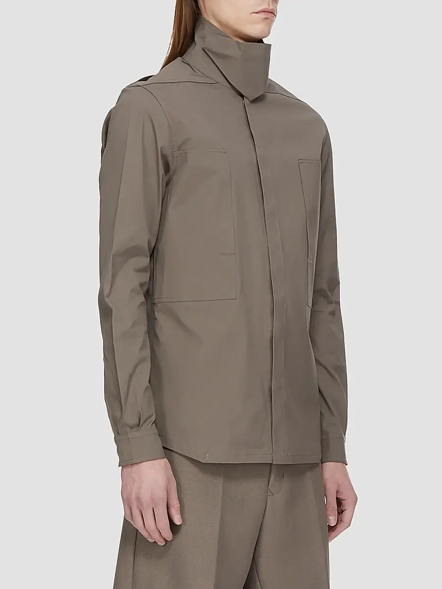 Rick Owens Men's Camicia Stretch-Cotton Shirt | Thumbnail 4 Rick Owens Men's Camicia Stretch-Cotton Shirt | Thumbnail 4