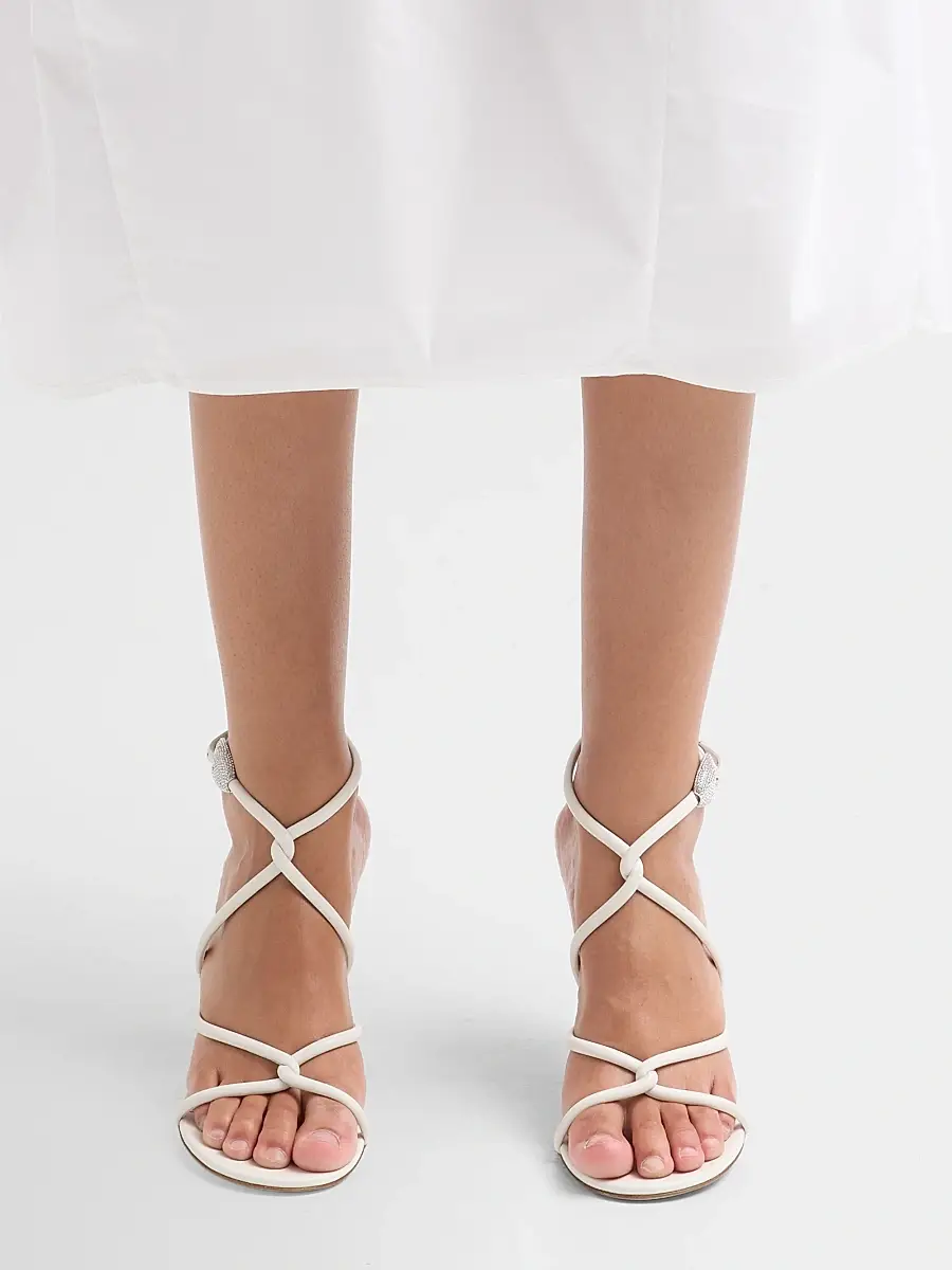 Gianvito Rossi Women's Jungle Mamba 85MM Leather & Rhinestone Sandals - Off White | Thumbnail 2 Gianvito Rossi Women's Jungle Mamba 85MM Leather & Rhinestone Sandals - Off White | Thumbnail 2