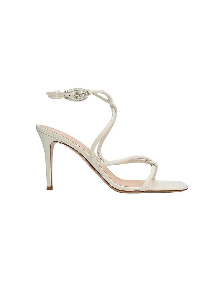 Gianvito Rossi Women's Jungle Mamba 85MM Leather & Rhinestone Sandals - Off White | Image 1 Gianvito Rossi Women's Jungle Mamba 85MM Leather & Rhinestone Sandals - Off White | Image 1
