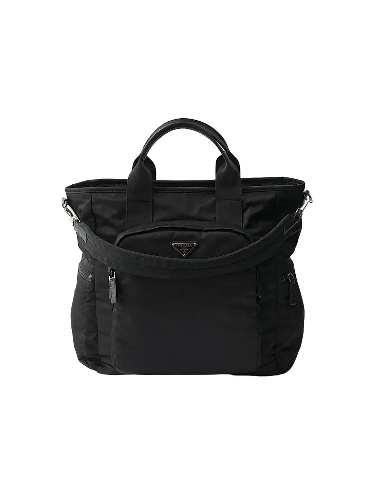 Prada Men's Re-Nylon and Saffiano Leather Tote Bag - Black | Image 1 Prada Men's Re-Nylon and Saffiano Leather Tote Bag - Black | Image 1