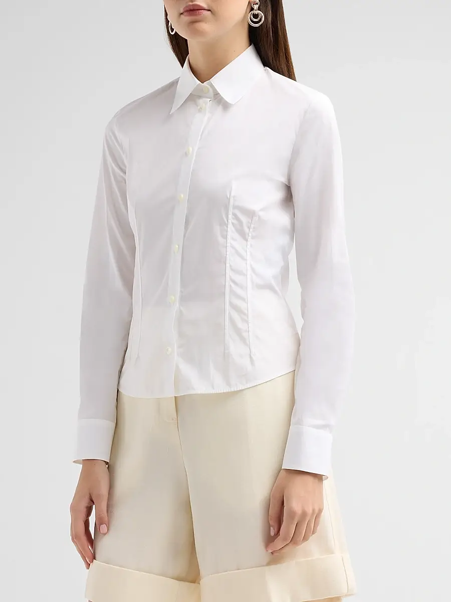 Jil Sander Women's Slim-Fit Cotton Poplin Shirt | Thumbnail 4 Jil Sander Women's Slim-Fit Cotton Poplin Shirt | Thumbnail 4