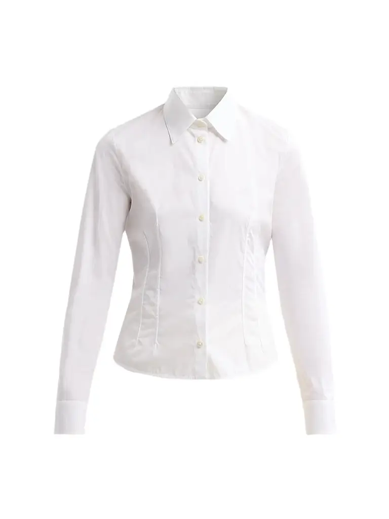 Jil Sander Women's Slim-Fit Cotton Poplin Shirt - Optic White | Image 1 Jil Sander Women's Slim-Fit Cotton Poplin Shirt - Optic White | Image 1