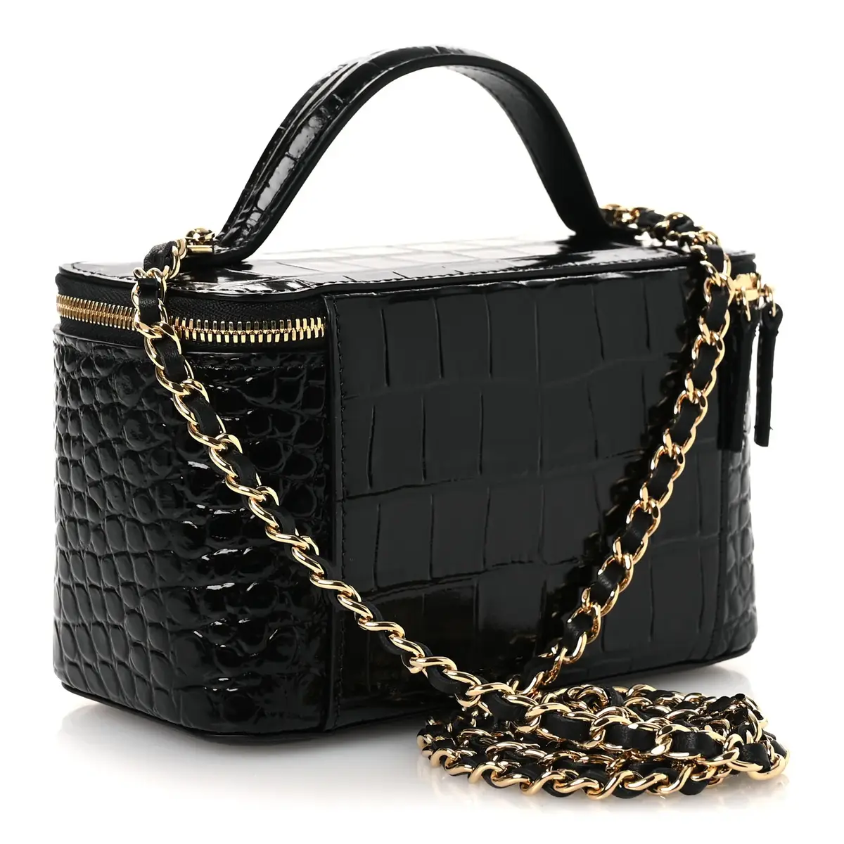 Chanel BlackCrocodile Embossed Crococo Small Top Handle Vanity Case | Thumbnail 2 Chanel BlackCrocodile Embossed Crococo Small Top Handle Vanity Case | Thumbnail 2