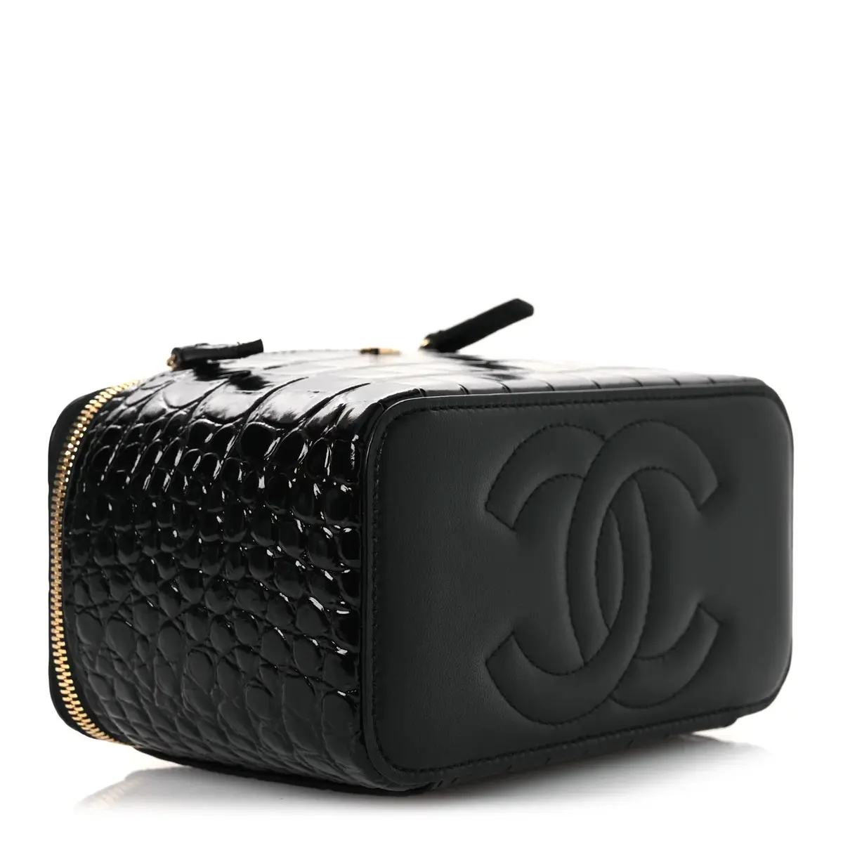 Chanel BlackCrocodile Embossed Crococo Small Top Handle Vanity Case | Thumbnail 3 Chanel BlackCrocodile Embossed Crococo Small Top Handle Vanity Case | Thumbnail 3