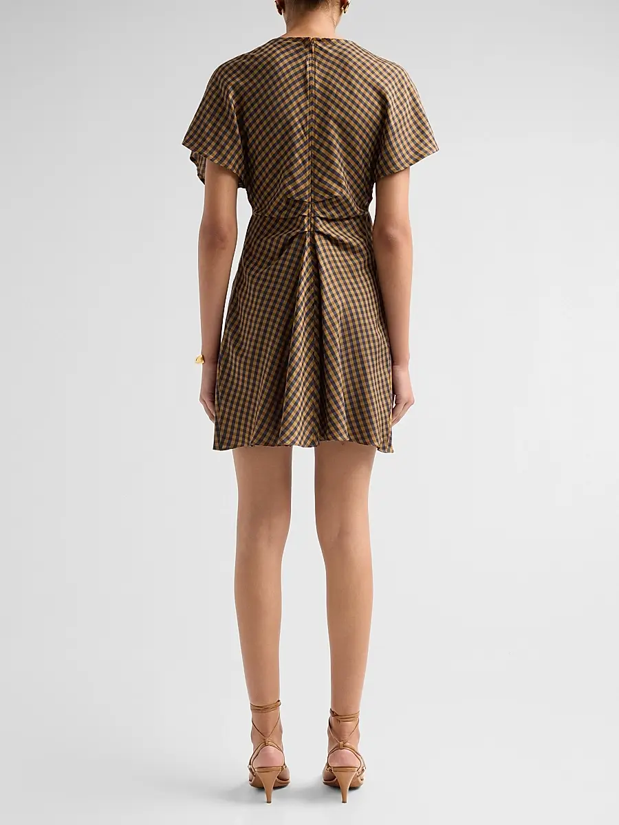 A.L.C. A. L.C. Women's Leni Gingham Mini Dress | Thumbnail 3 A.L.C. A. L.C. Women's Leni Gingham Mini Dress | Thumbnail 3