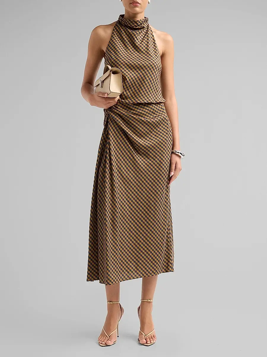 A.L.C. A. L.C. Women's Jean Gingham Midi Skirt | Thumbnail 2 A.L.C. A. L.C. Women's Jean Gingham Midi Skirt | Thumbnail 2