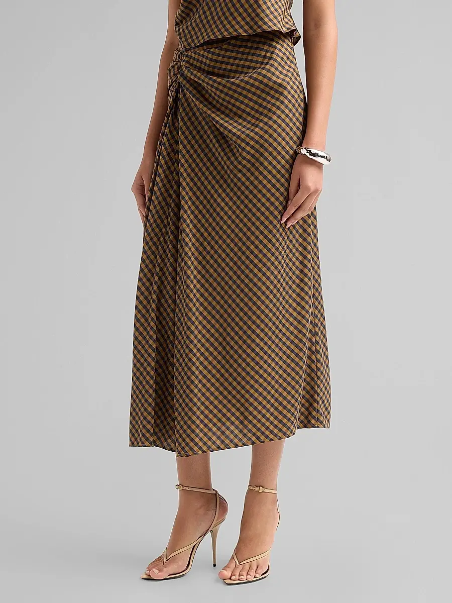 A.L.C. A. L.C. Women's Jean Gingham Midi Skirt | Thumbnail 4 A.L.C. A. L.C. Women's Jean Gingham Midi Skirt | Thumbnail 4