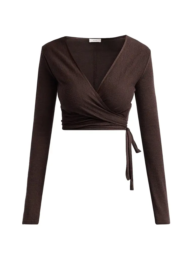A.L.C. Women's Emma Wrap Sweater - Ganache | Image 1 A.L.C. Women's Emma Wrap Sweater - Ganache | Image 1