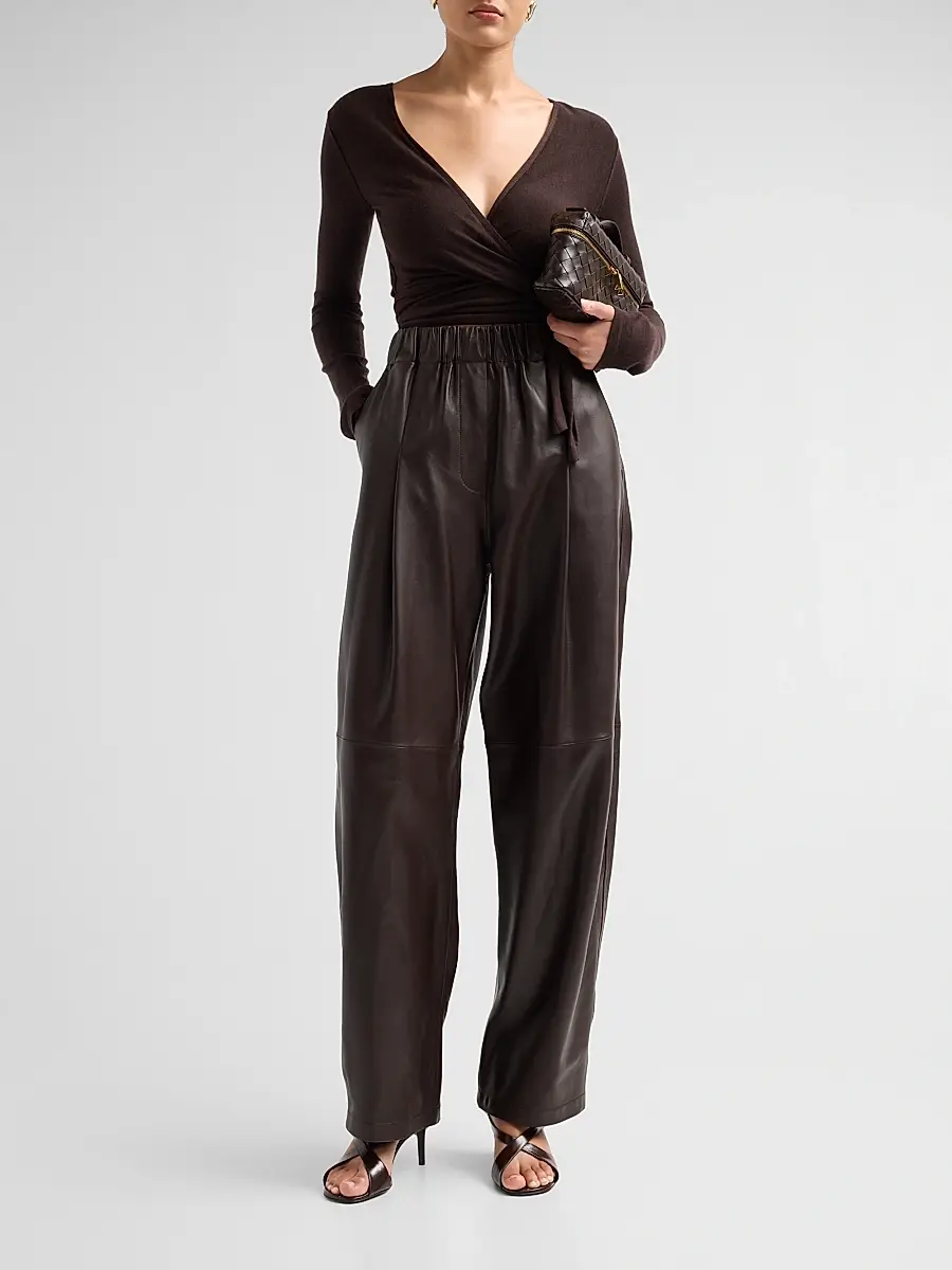 A.L.C. A. L.C. Women's Palmer Leather Barrel-Leg Pants | Thumbnail 2 A.L.C. A. L.C. Women's Palmer Leather Barrel-Leg Pants | Thumbnail 2