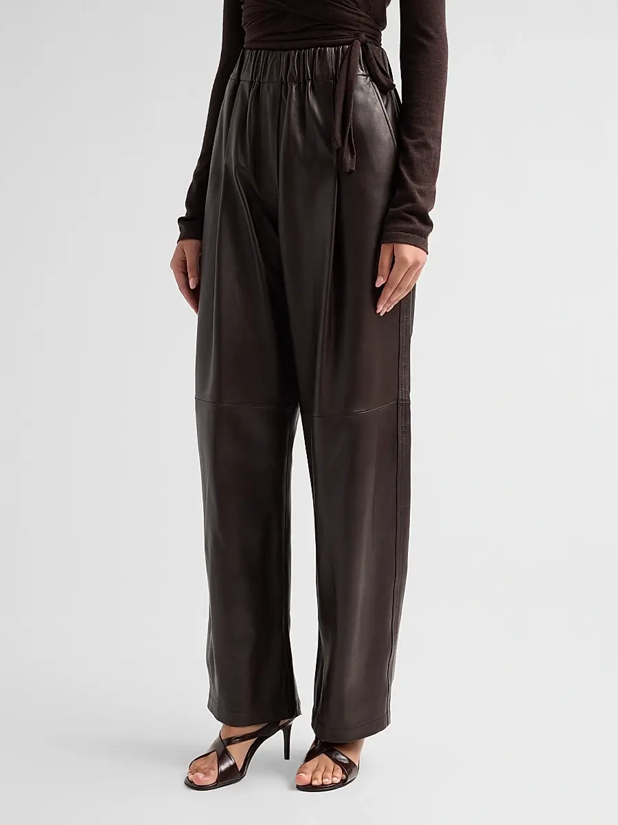 A.L.C. A. L.C. Women's Palmer Leather Barrel-Leg Pants | Thumbnail 4 A.L.C. A. L.C. Women's Palmer Leather Barrel-Leg Pants | Thumbnail 4