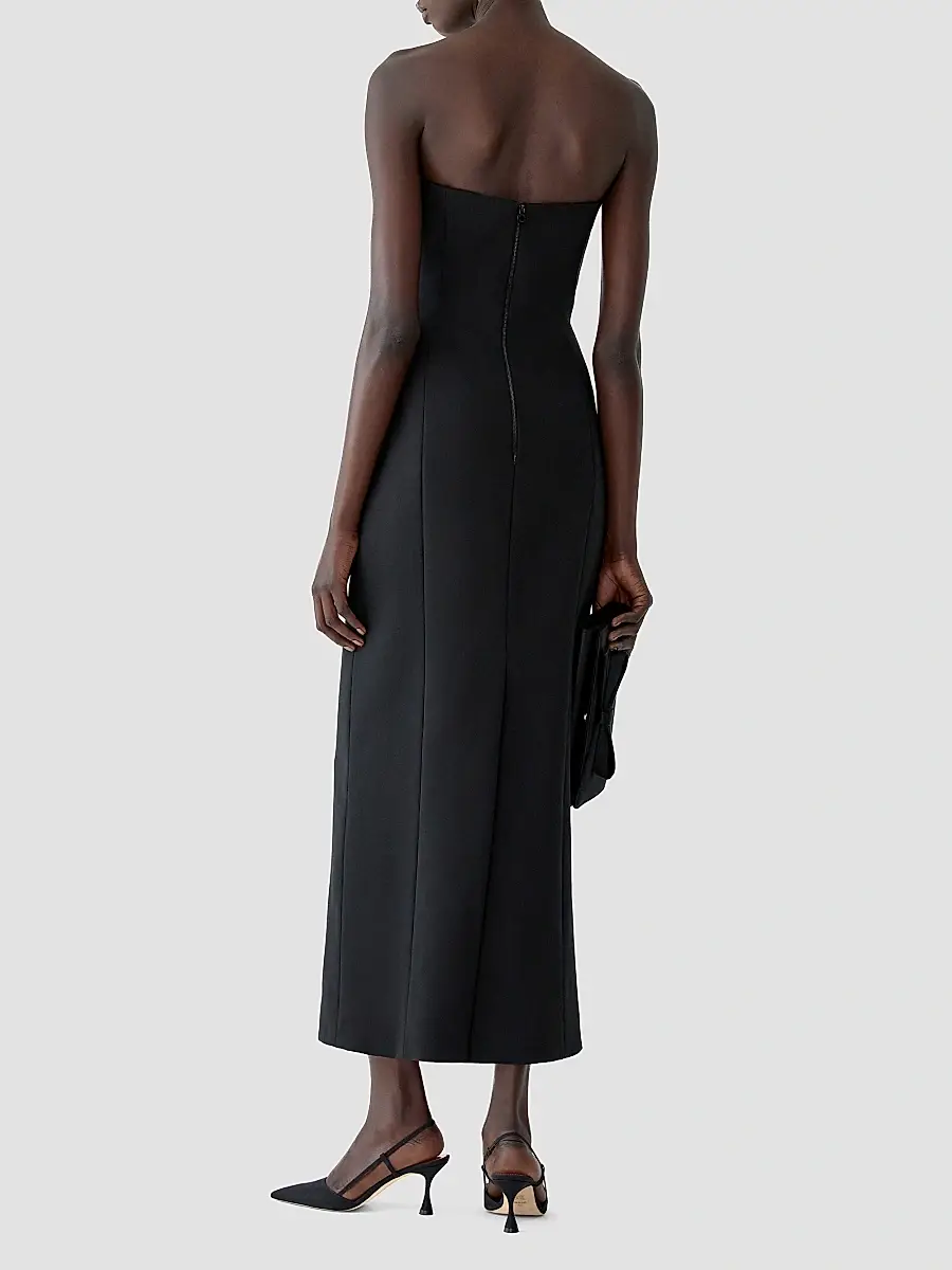 Carolina Herrera Women's Floral Brooch-Detailed Stretch Wool Gown | Thumbnail 3 Carolina Herrera Women's Floral Brooch-Detailed Stretch Wool Gown | Thumbnail 3