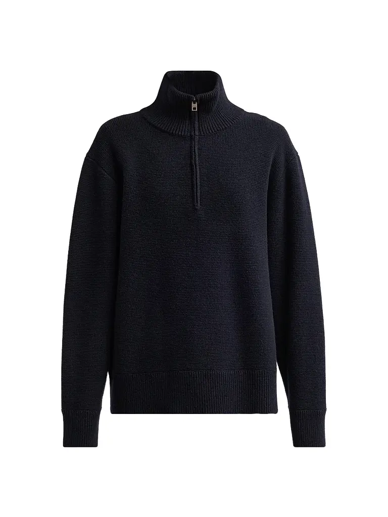 Nili Lotan Women's Axel Wool Vareuse Sweater - Dark Navy | Image 1 Nili Lotan Women's Axel Wool Vareuse Sweater - Dark Navy | Image 1