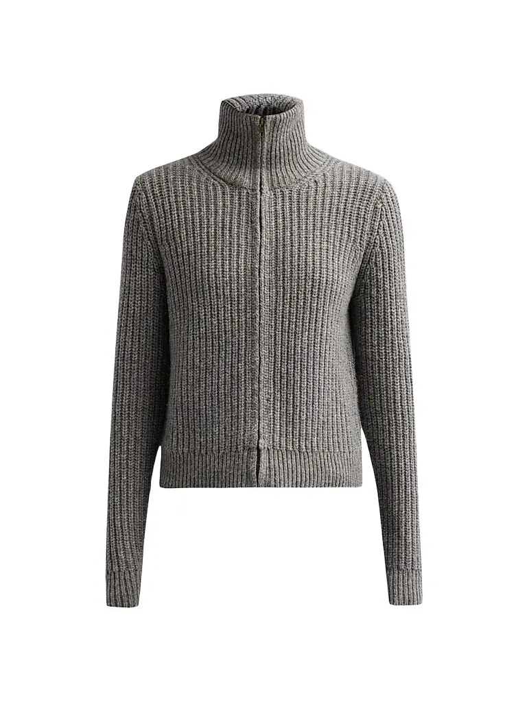 Nili Lotan Women's Arlen Wool-Camelhair Blend Cardigan - Medium Grey Melange | Image 1 Nili Lotan Women's Arlen Wool-Camelhair Blend Cardigan - Medium Grey Melange | Image 1