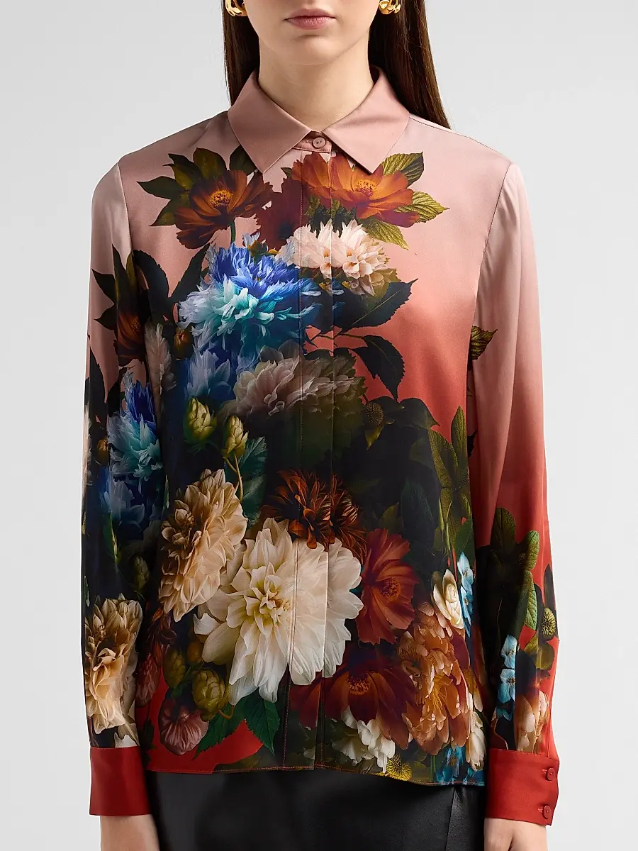 Elie Tahari Women's Shae Floral Silk-Blend Blouse | Thumbnail 5 Elie Tahari Women's Shae Floral Silk-Blend Blouse | Thumbnail 5