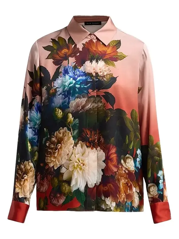 Elie Tahari Women's Shae Floral Silk-Blend Blouse