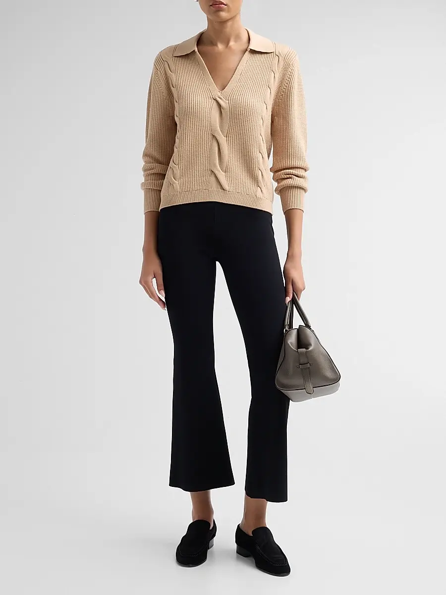 Elie Tahari Women's Marjorie Waffle & Cable-Knit Sweater - Vicuna | Thumbnail 2 Elie Tahari Women's Marjorie Waffle & Cable-Knit Sweater - Vicuna | Thumbnail 2