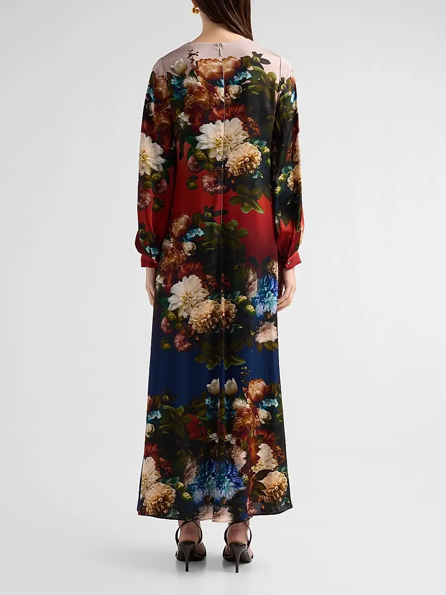 Elie Tahari Women's Renata Floral Silk-Blend Maxi Dress | Thumbnail 3 Elie Tahari Women's Renata Floral Silk-Blend Maxi Dress | Thumbnail 3