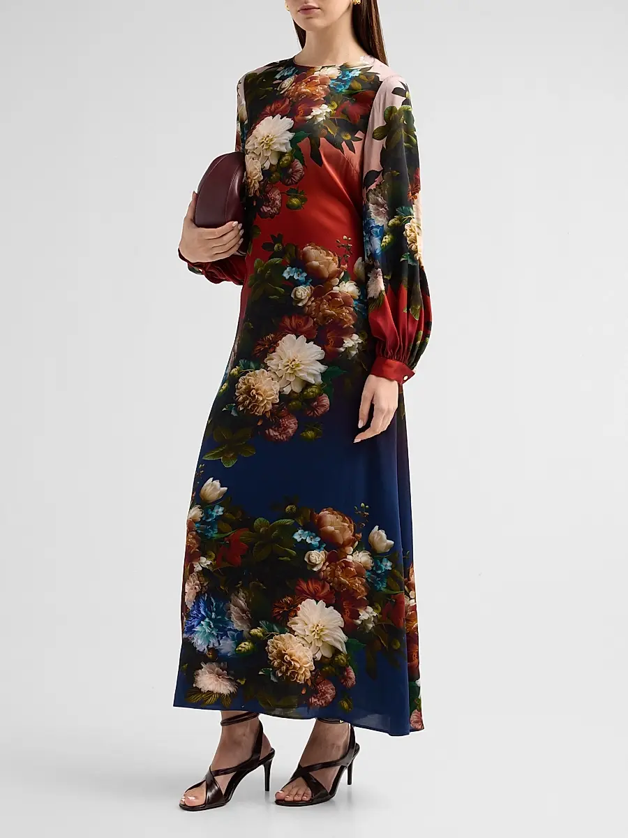 Elie Tahari Women's Renata Floral Silk-Blend Maxi Dress | Thumbnail 4 Elie Tahari Women's Renata Floral Silk-Blend Maxi Dress | Thumbnail 4