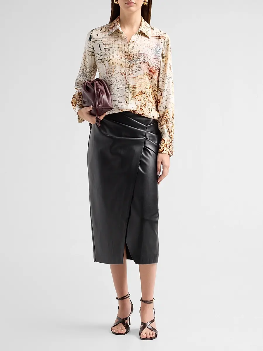 Elie Tahari Women's Madeline Printed Silk-Blend Button-Front Blouse | Thumbnail 2 Elie Tahari Women's Madeline Printed Silk-Blend Button-Front Blouse | Thumbnail 2