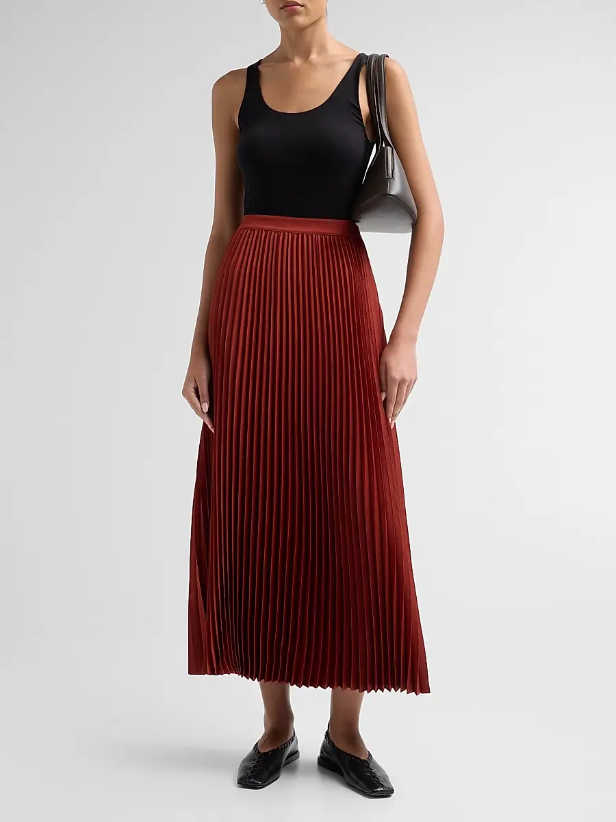 Elie Tahari Women's Rowyn Pleated Midi-Skirt | Thumbnail 2