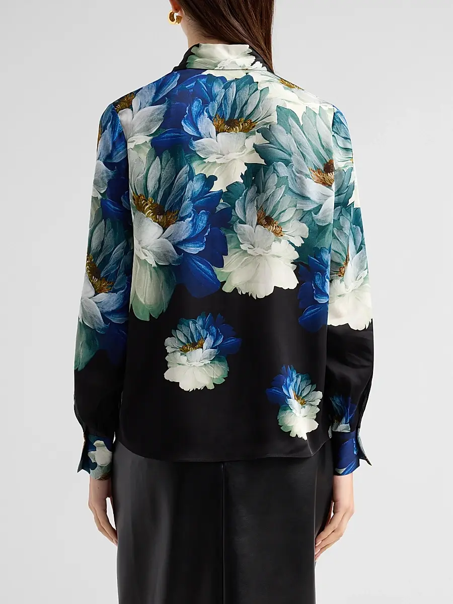 Elie Tahari Women's Madeline Floral Silk-Blend Blouse | Thumbnail 3 Elie Tahari Women's Madeline Floral Silk-Blend Blouse | Thumbnail 3