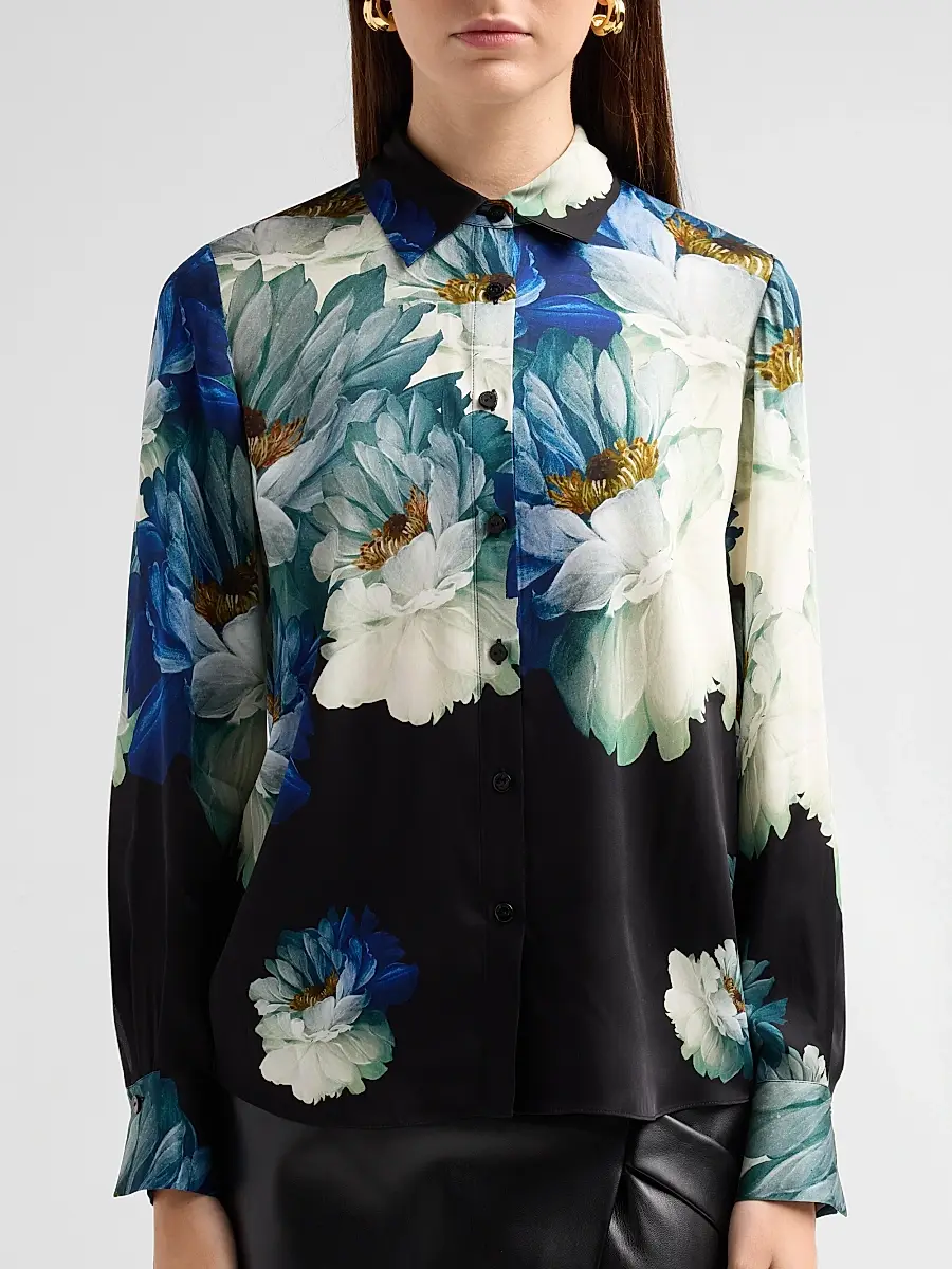 Elie Tahari Women's Madeline Floral Silk-Blend Blouse | Thumbnail 5 Elie Tahari Women's Madeline Floral Silk-Blend Blouse | Thumbnail 5