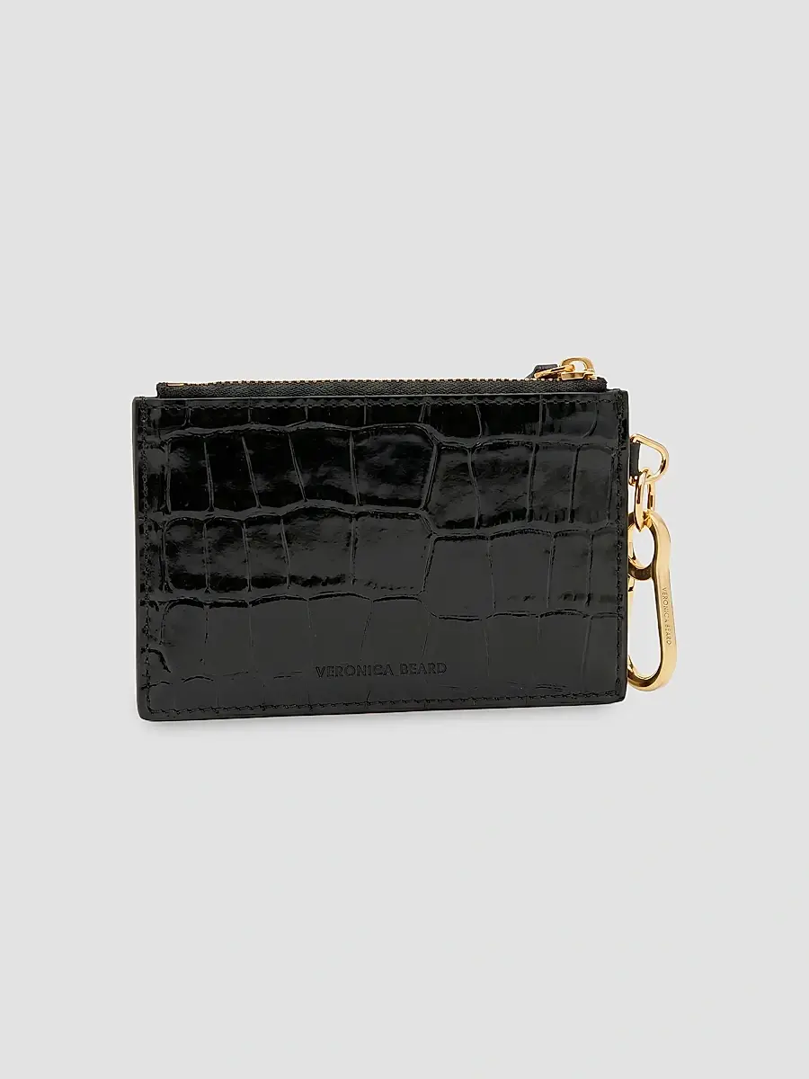 Veronica Beard Women's Croc-Embossed Leather Card Holder | Thumbnail 2 Veronica Beard Women's Croc-Embossed Leather Card Holder | Thumbnail 2
